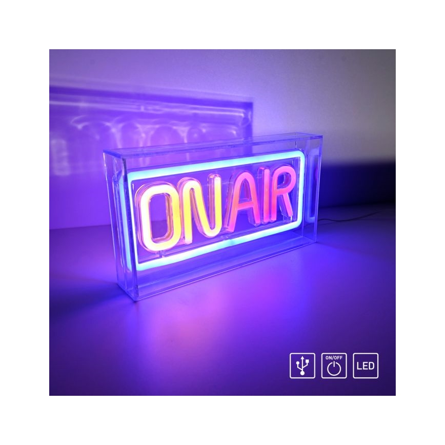 JUST LIGHT. 85013-70 - LED Neonová stolní dekorace NEON LED/4W/5V On Air