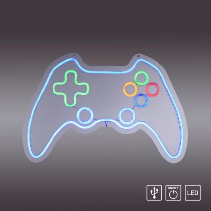 JUST LIGHT. 85022-70 - LED Neonová nástěnná dekorace NEON 1xLED/6,5W/5V gamer
