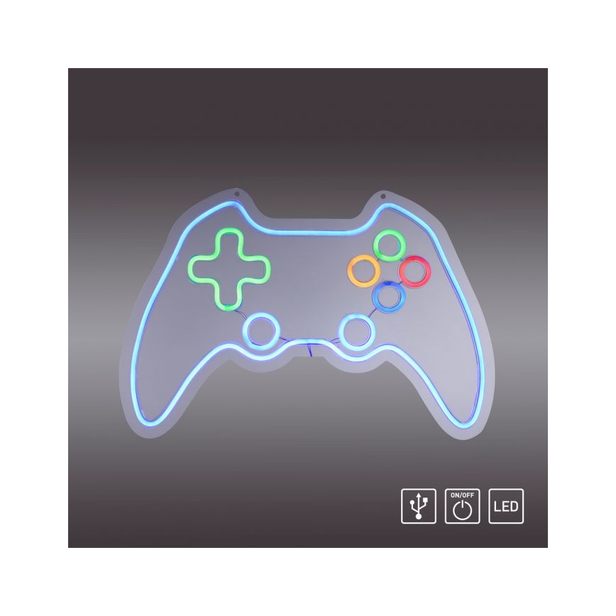 JUST LIGHT. 85022-70 - LED Neonová nástěnná dekorace NEON 1xLED/6,5W/5V gamer