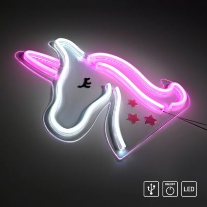 JUST LIGHT. 85025-70 - LED Neonová nástěnná dekorace NEON LED/6,5W/5V jednorožec