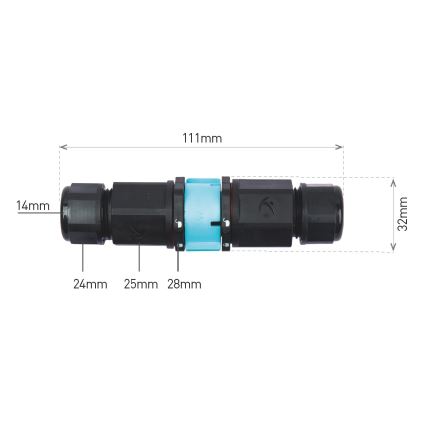 Kabelová spojka CTL 250V/16A IP68 3x2,5 mm²