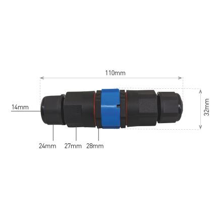 Kabelová spojka CTL 250V/16A IP68 5x2,5 mm²