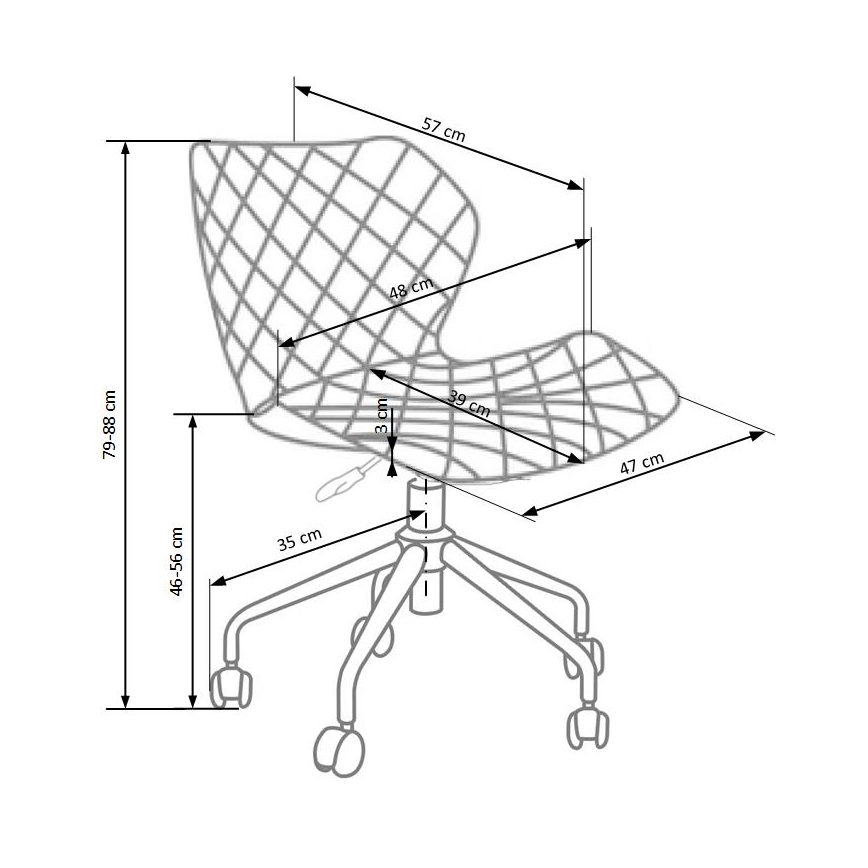 Kancelářská židle MUNA bílá/šedá