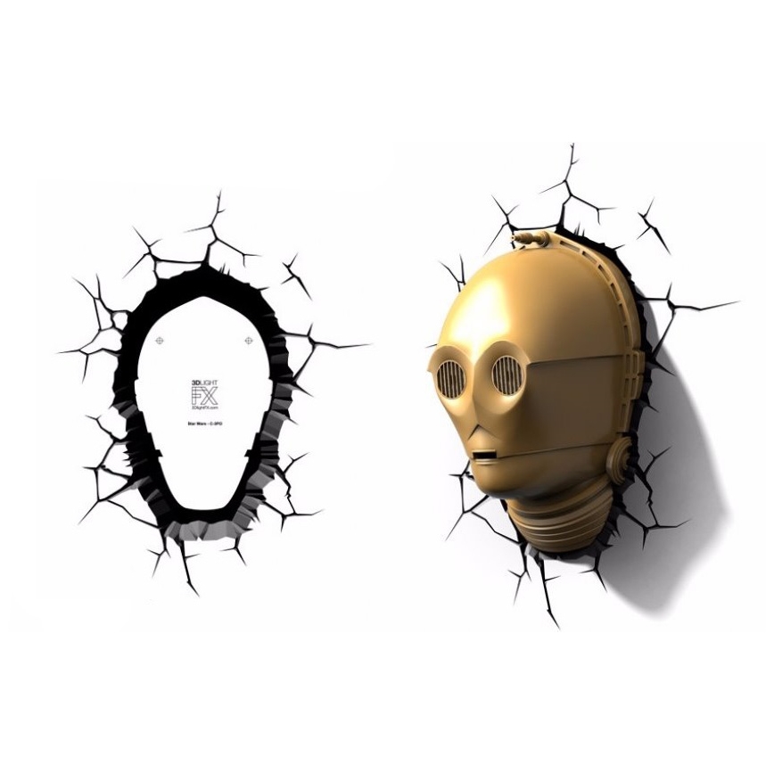 Kanlux 15215 - Dětské nástěnné 3D svítidlo SW C-3PO LED/3xAA