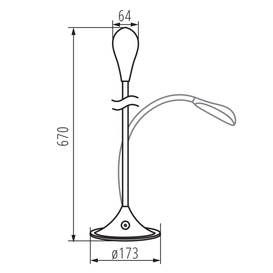 LED Stmívatelná flexibilní stolní lampa FRANCO LED/6,8W/230V černá