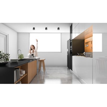 LED Bodové svítidlo SONOR LED/6W/230V 3000/4000/5700K + LED/1,5W 2200K pr. 9 cm černá