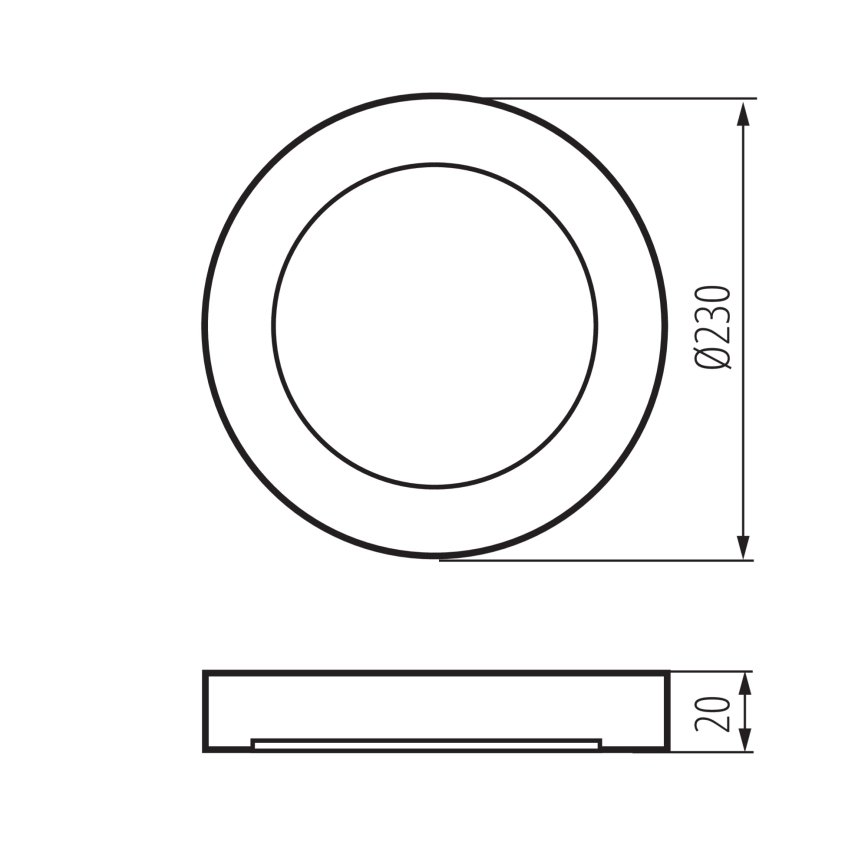 LED Stropní/podhledové svítidlo 2v1 ERGA LED/17W/230V 3000/4000/6500K černá