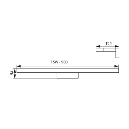 LED Koupelnové osvětlení zrcadla ASTEN LED/15W/230V IP44 černá