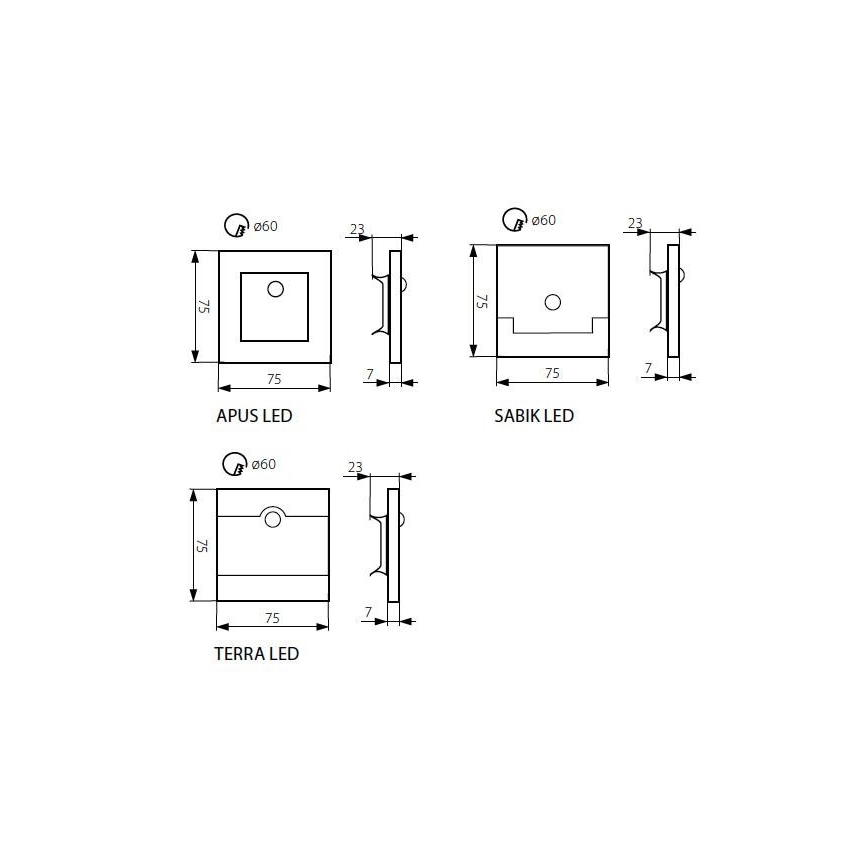 LED Schodišťové svítidlo SABIK se senzorem LED/0,8W/12V 3000K