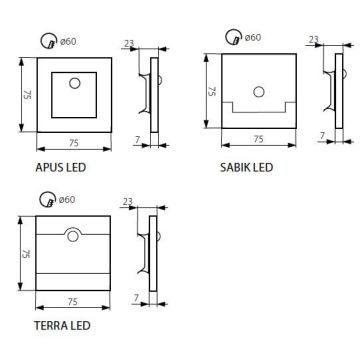 LED Schodišťové svítidlo se senzorem LED/0,8W/12V 6500K