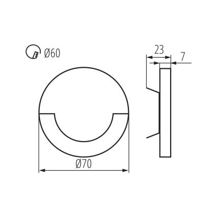 LED Nástěnné schodišťové svítidlo SOLA LED/0,8W/12V 3000K včetně montážní krabice