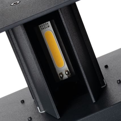 LED Venkovní nástěnné svítidlo se senzorem pohybu a soumraku REKA LED/7W/230V IP54 antracit hranatý