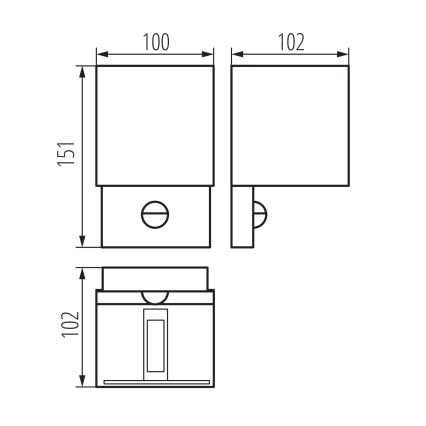 LED Venkovní nástěnné svítidlo se senzorem pohybu a soumraku REKA LED/7W/230V IP54 antracit hranatý