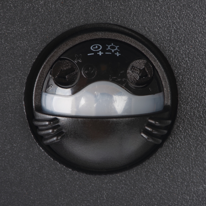 LED Venkovní nástěnné svítidlo se senzorem pohybu a soumraku REKA LED/7W/230V IP54 antracit kulatý