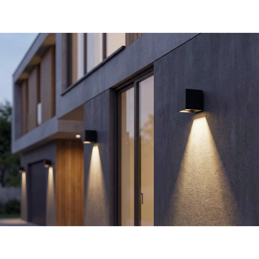 LED Solární nástěnné svítidlo se senzorem REKA LED/6W/3,7V 1800 mAh 3000/4000/6500K IP65 černá