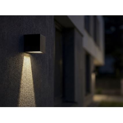LED Solární nástěnné svítidlo se senzorem REKA LED/6W/3,7V 1800 mAh 3000/4000/6500K IP65 černá