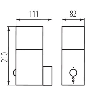 Kanlux 29011 - Venkovní nástěnné svítidlo se senzorem VADRA 1xE27/11W/230V IP44
