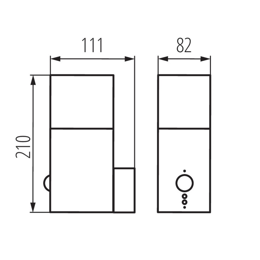 Kanlux 29011 - Venkovní nástěnné svítidlo se senzorem VADRA 1xE27/11W/230V IP44