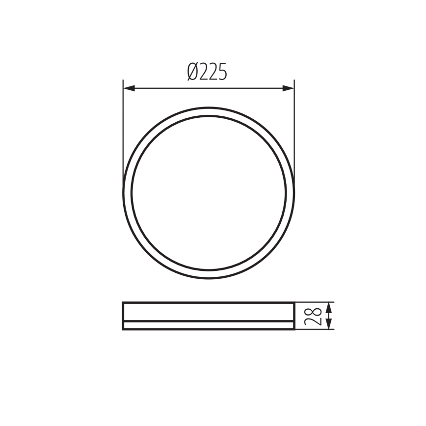 LED Stropní svítidlo AZPO LED/11,8W/230V 3000/4000/6000K pr. 22,5 cm IP54 černá