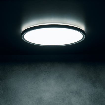 LED Stropní svítidlo AZPO LED/18,5W/230V 3000/4000/6000K pr. 29 cm IP54 černá