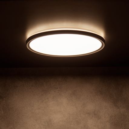 LED Stropní svítidlo AZPO LED/22W/230V 3000/4000/6000K pr. 42 cm IP54 černá