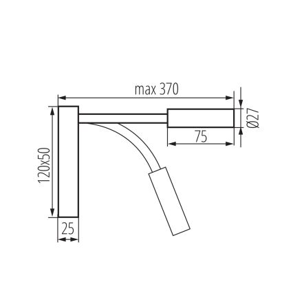 LED Flexibilní lampička TONIL LED/3,3W/230V černá/zlatá
