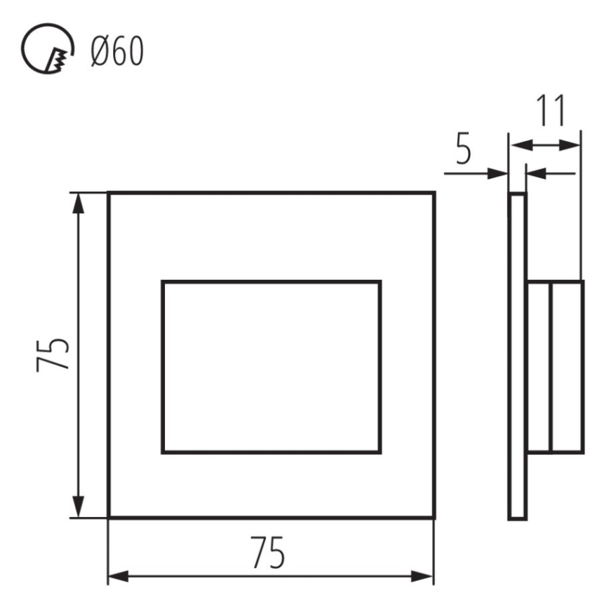 LED Schodišťové svítidlo ERINUS LED/1,5W/12V 3000K bílá
