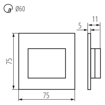 LED Schodišťové svítidlo ERINUS LED/1,5W/12V 4000K šedá