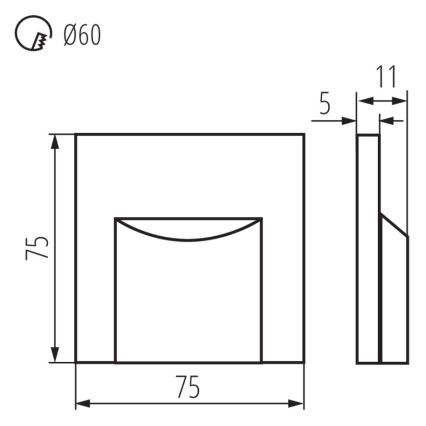 LED Schodišťové svítidlo ERINUS LED/0,8W/12V 3000K černá