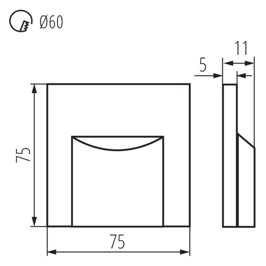 LED Schodišťové svítidlo ERINUS LED/0,8W/12V 3000K černá