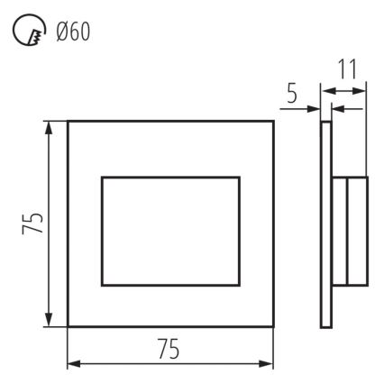 LED Schodišťové svítidlo ERINUS LED/1,5W/12V 3000K černá