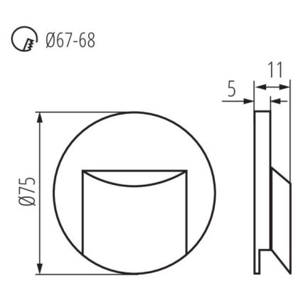LED Schodišťové svítidlo ERINUS LED/0,8W/12V 3000K šedá