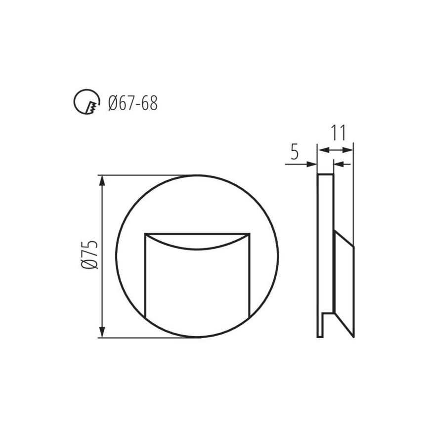LED Schodišťové svítidlo ERINUS LED/0,8W/12V 3000K černá
