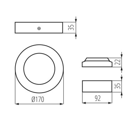LED Stropní svítidlo CARSA LED/12W/230V 4000K černá pr. 17 cm