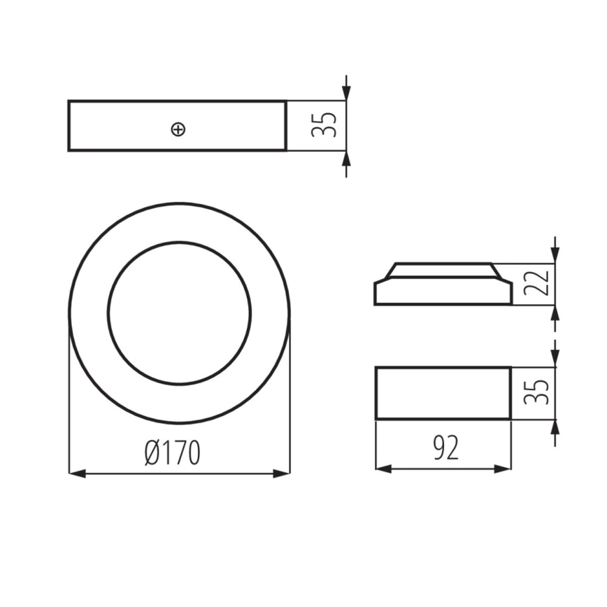 LED Stropní svítidlo CARSA LED/12W/230V 4000K černá pr. 17 cm