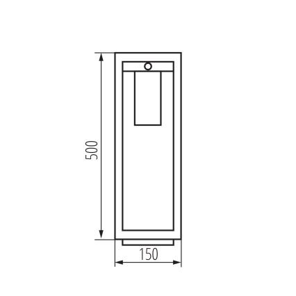 Venkovní lampa se senzorem VIMO 1xE27/15W/230V 50 cm IP44 černá