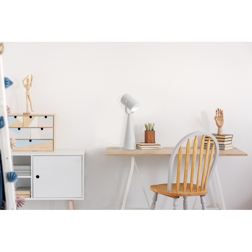 Stolní lampa LARATA 1xE27/5W/230V bílá