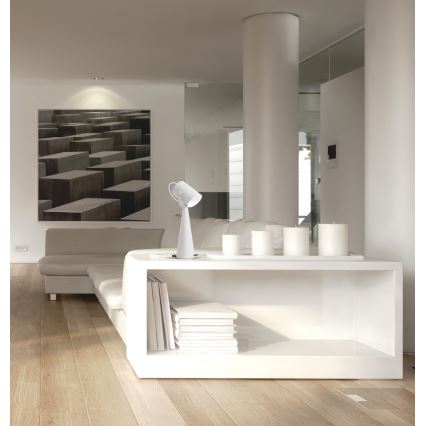 Stolní lampa LARATA 1xE27/5W/230V bílá