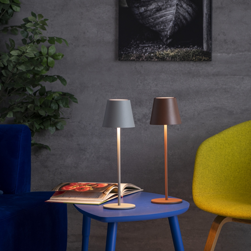 LED Stmívatelná nabíjecí stolní lampa INITA LED/1,2W/1800 mAh IP54 hnědá