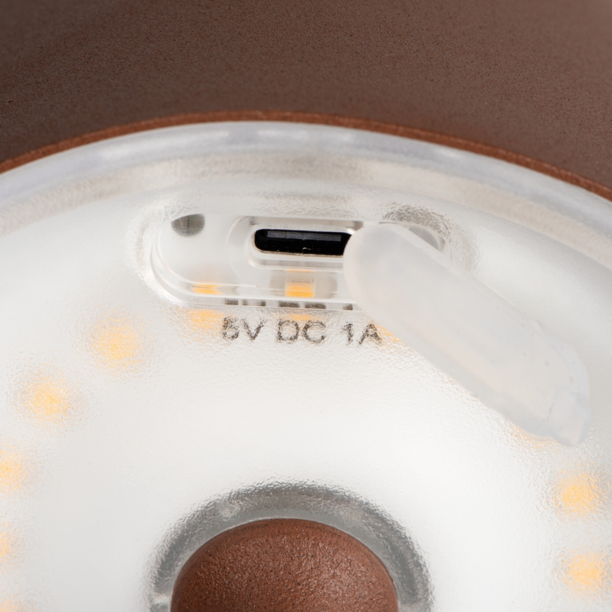 LED Stmívatelná nabíjecí stolní lampa INITA LED/1,2W/1800 mAh IP54 hnědá