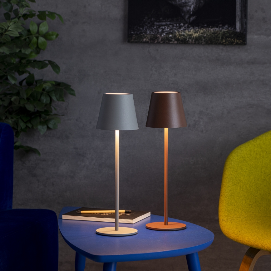 LED Stmívatelná nabíjecí stolní lampa INITA LED/1,2W/1800 mAh IP54 šedá