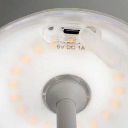 LED Stmívatelná nabíjecí stolní lampa INITA LED/1,2W/1800 mAh IP54 šedá