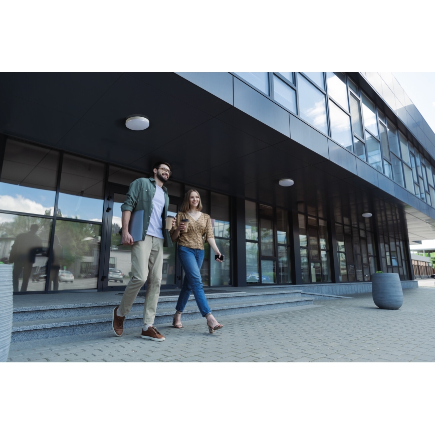 LED Technické stropní svítidlo se senzorem pohybu IPER LED/19W/230V IK10 IP65 kulatý bílá