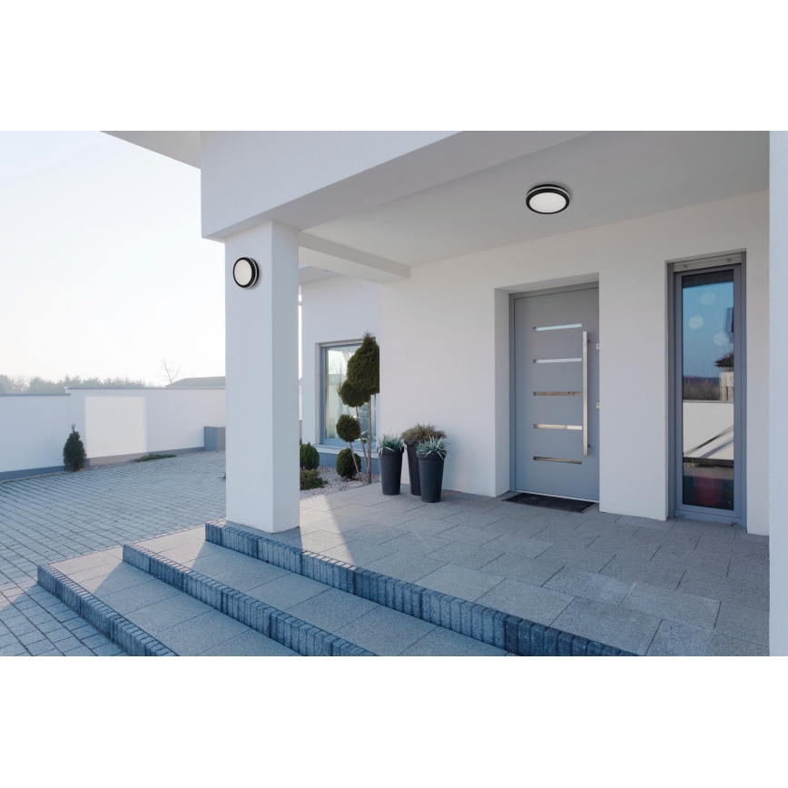 LED Venkovní stropní svítidlo BENO E LED/12W/230V 3000/4000/6500K pr. 20 cm IP65 černá