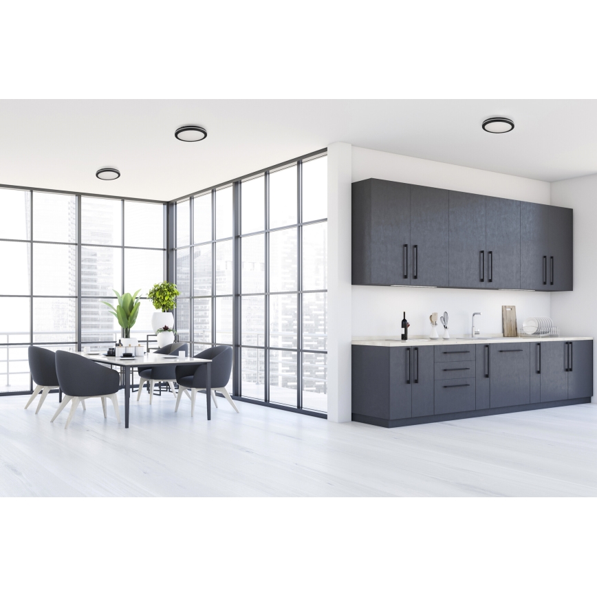 LED Venkovní stropní svítidlo BENO E LED/12W/230V 3000/4000/6500K pr. 20 cm IP65 černá