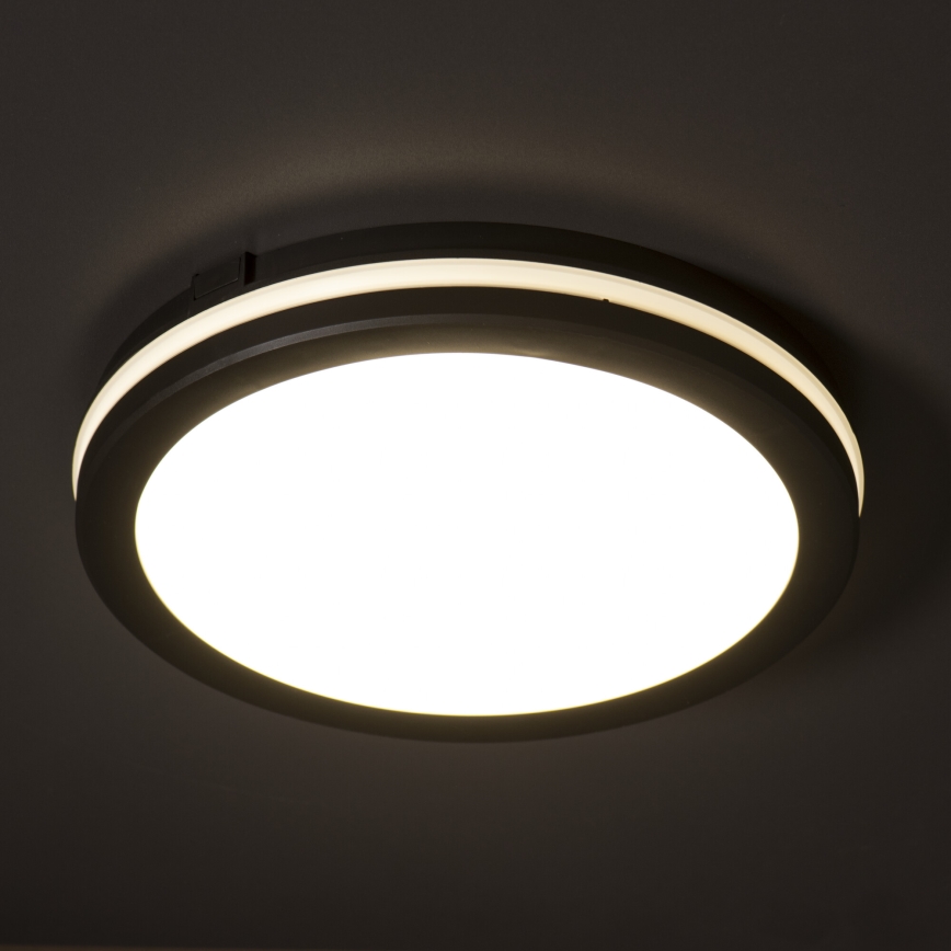 LED Venkovní stropní svítidlo BENO E LED/12W/230V 3000/4000/6500K pr. 20 cm IP65 černá
