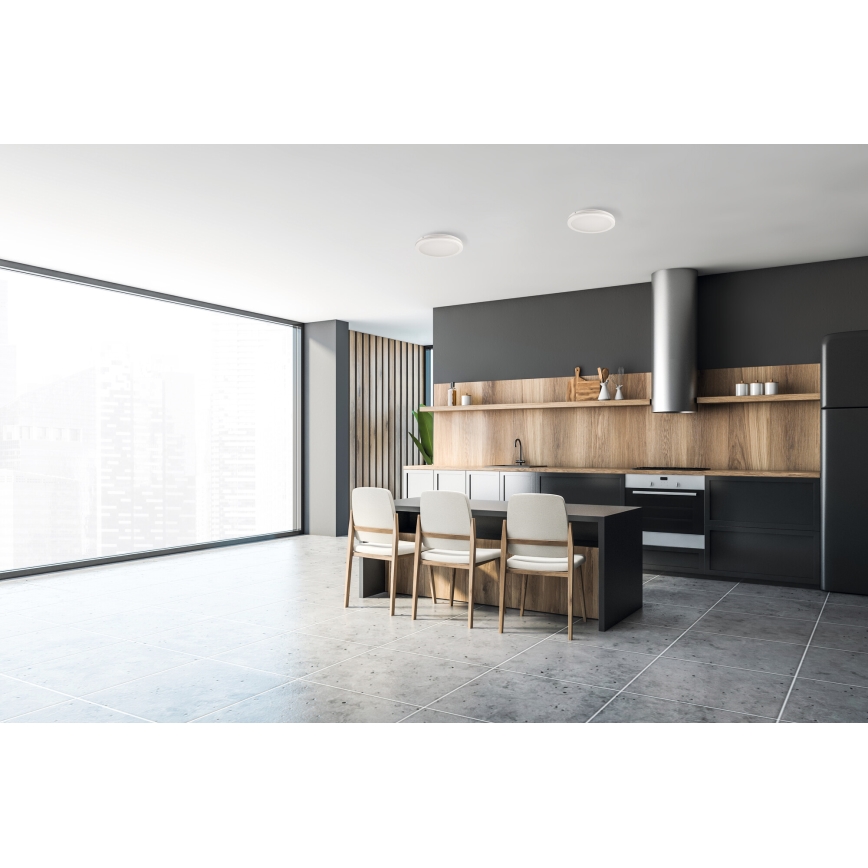 LED Venkovní stropní svítidlo BENO E LED/20W/230V 3000/4000/6500K pr. 20 cm IP65 bílá