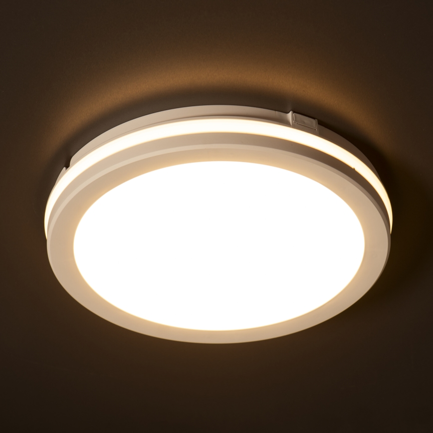 LED Venkovní stropní svítidlo BENO E LED/20W/230V 3000/4000/6500K pr. 20 cm IP65 bílá