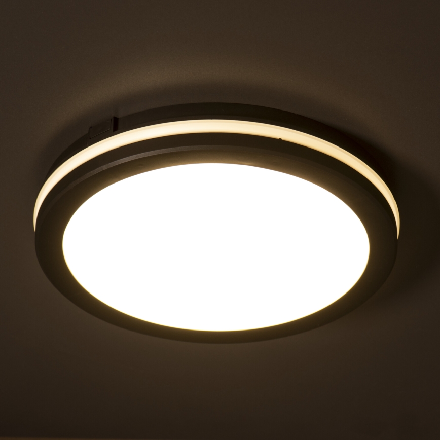 LED Venkovní stropní svítidlo BENO E LED/20W/230V 3000/4000/6500K pr. 20 cm IP65 černá