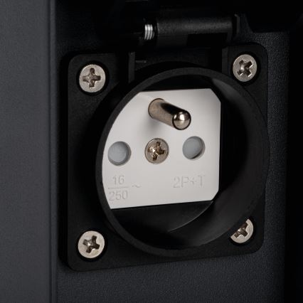 Venkovní nástěnné svítidlo se zásuvkou DASTEN 1xG9/11W/230V IP44 antracit